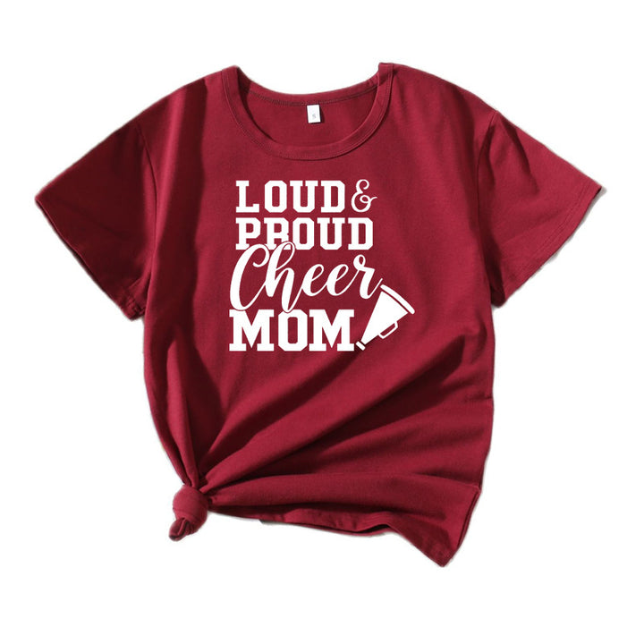 Chic and Stylish Mama Cheerleading Graphic T-Shirt Women