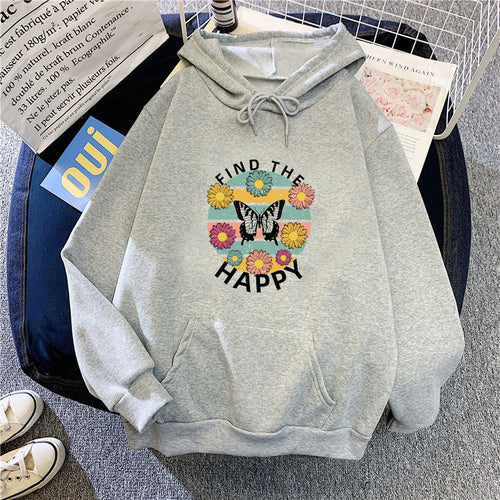 Women's hoodie with floral design and inspirational print Chic & Stil