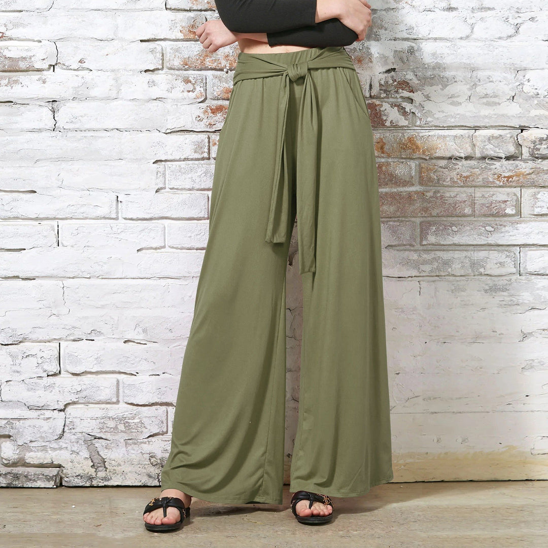 Women Comfortable and Stylish Wide Leg Pants with Waist Belt Lune London