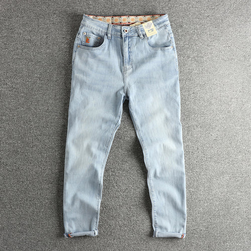 High-waisted slim-fit jeans for women vintage effect Lune London