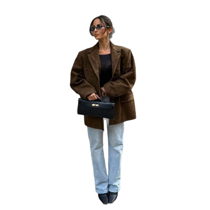 Modern suede blazer for ladies Lune London