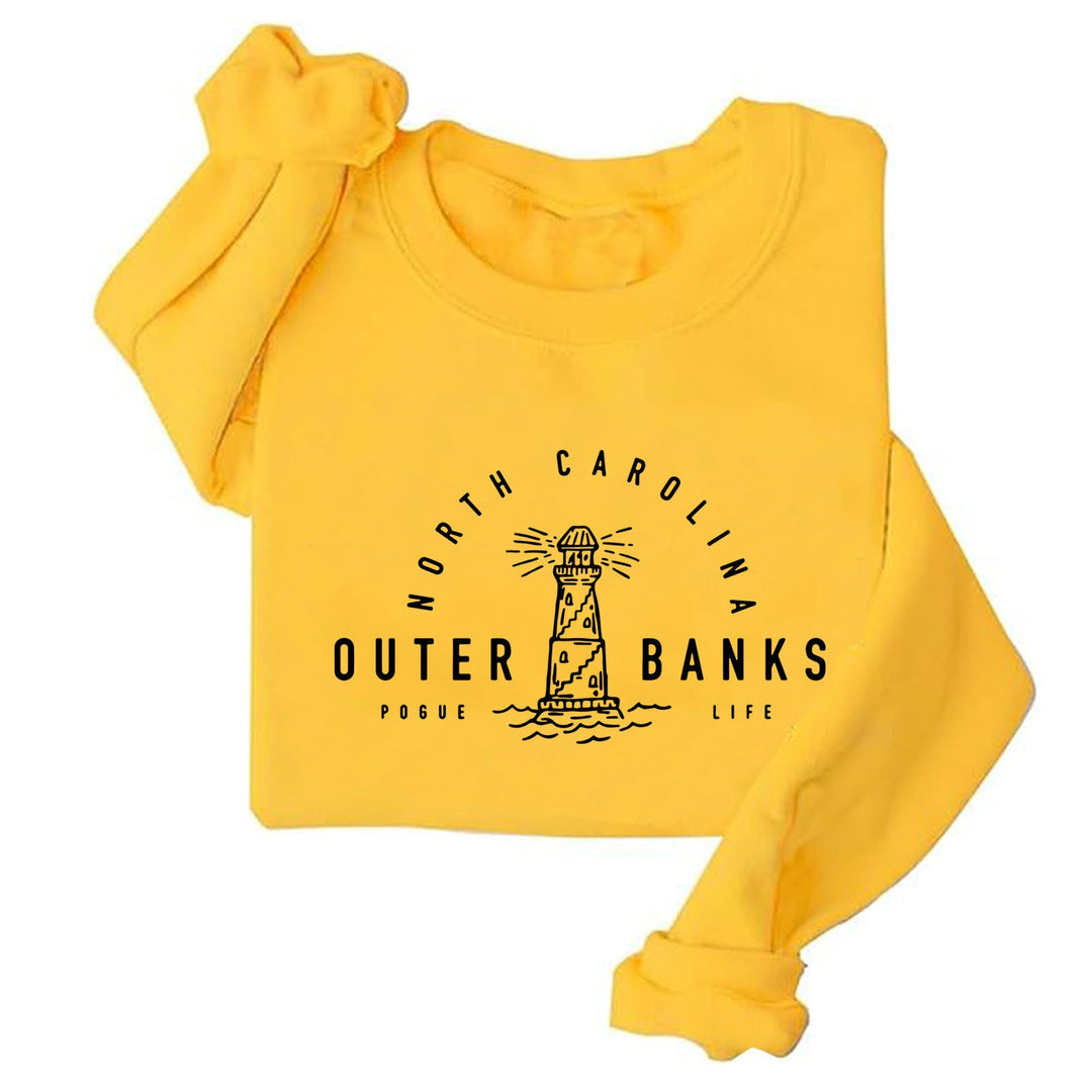 Sweatshirt pour femmes avec motif de phare maritime et coupe décontractée Chic & Stil