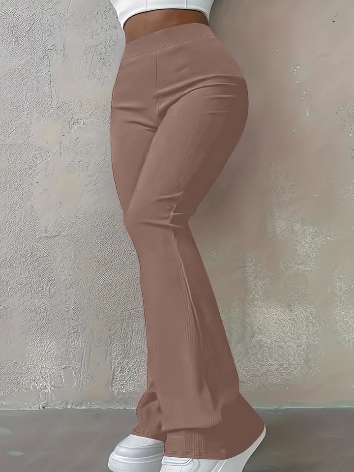High-waisted bell-bottom pants for ladies Lune London