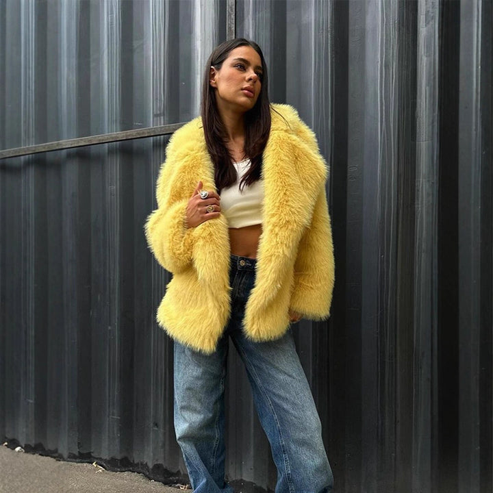 Ladies Oversized Faux Fur Coat Lune London
