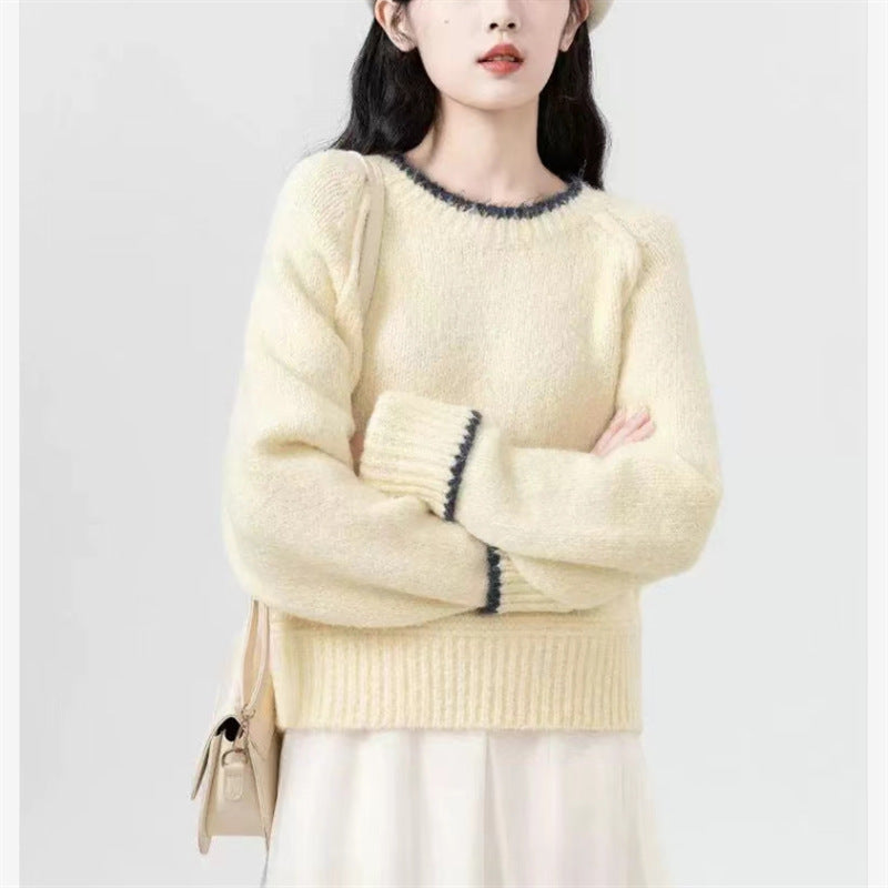 Pull rond confortable pour femmes en tricot fin Chic & Stil