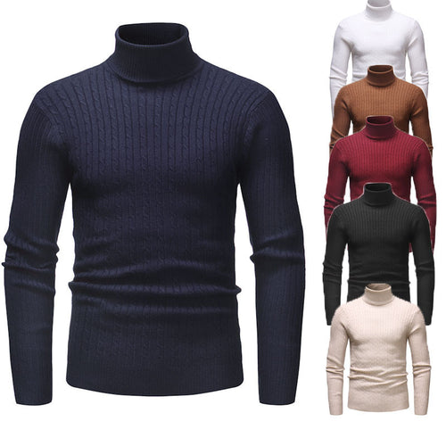 Elegant turtleneck sweater for men in fine knit Lune London