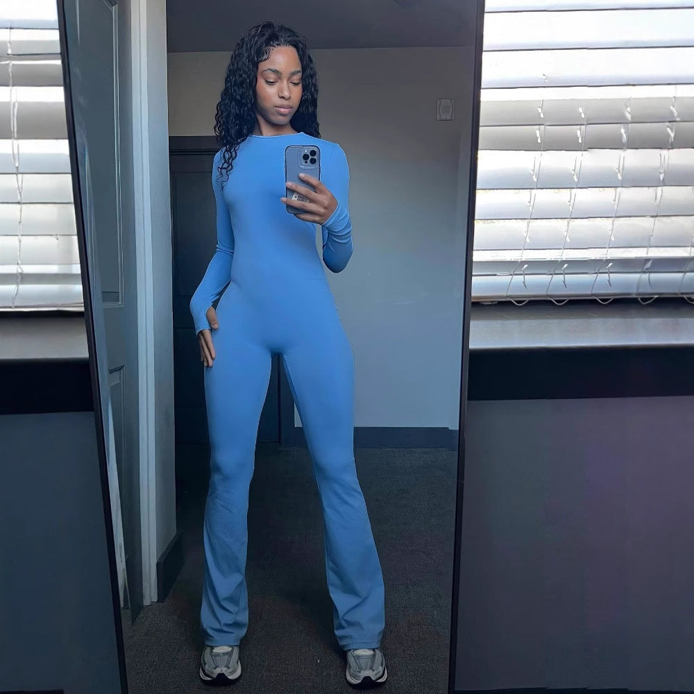 Lune London long sleeve women's sports jumpsuit with fluid design