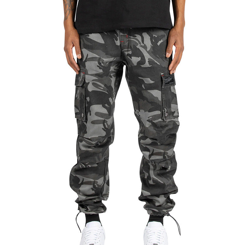 Functional cargo pants for men with elastic waistband and multiple pockets Lune London