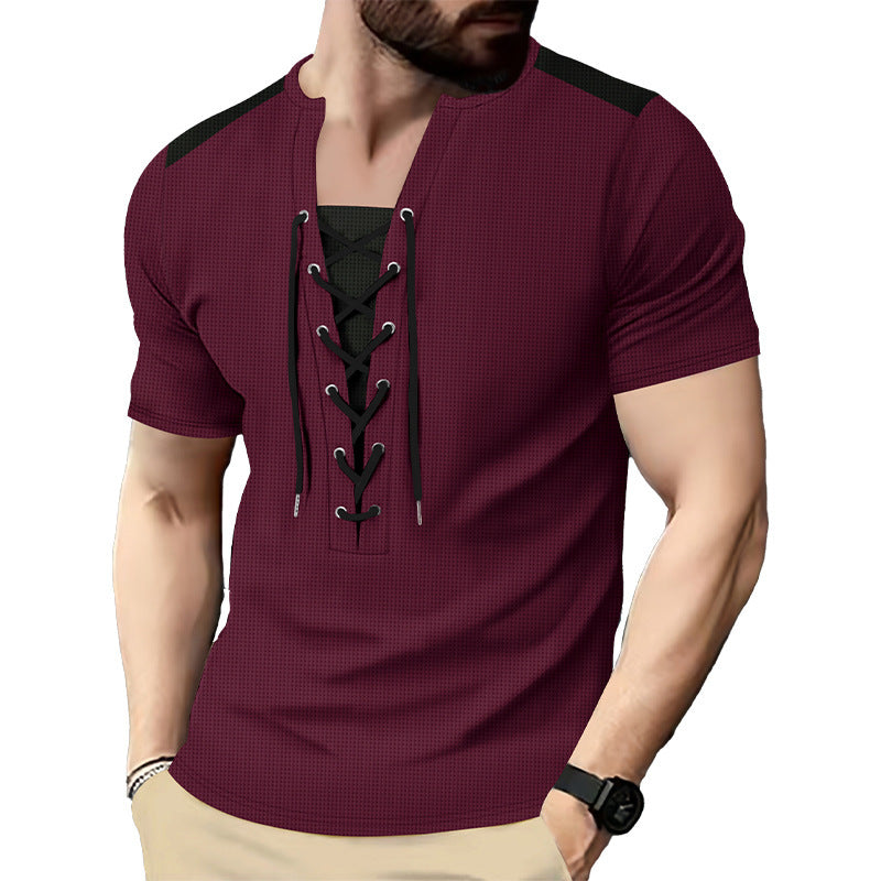 Short sleeve shirt for men with sporty lace design Lune London