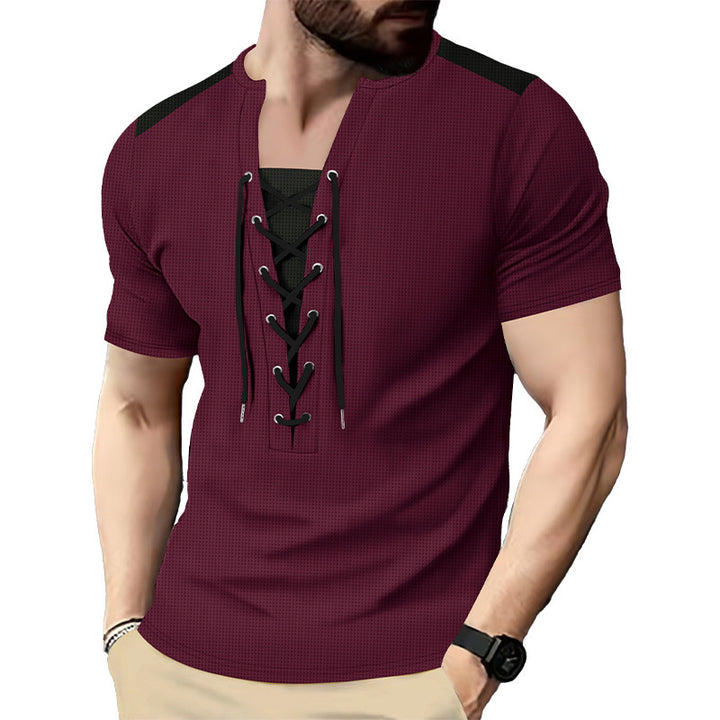 Short sleeve shirt for men with sporty lace design Lune London