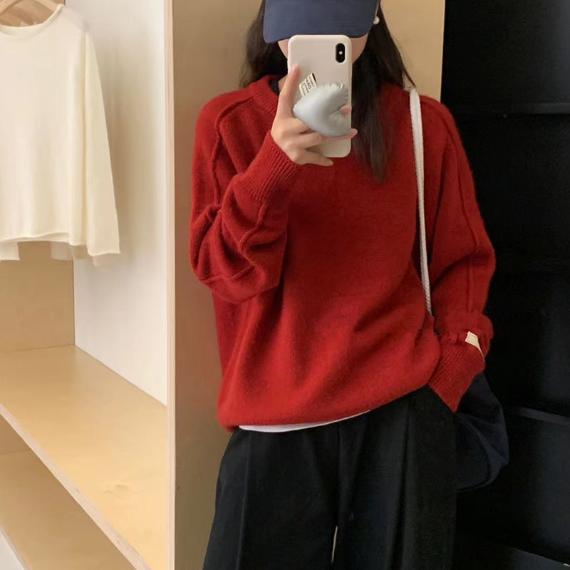 Ladies large knit sweater with loose fit and soft texture Lune London