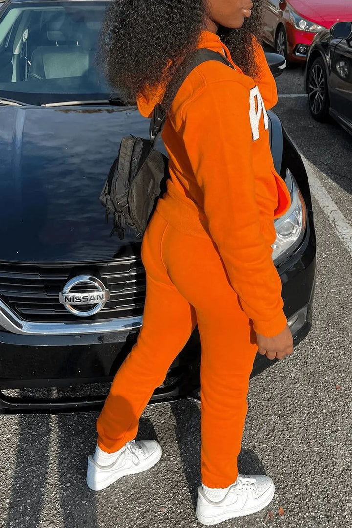 Women's plush hoodie and jogger set with catchy inscription Lune London
