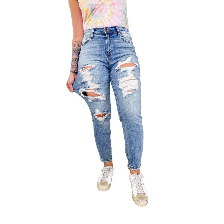 Lune London Women's Ripped Skinny Jeans