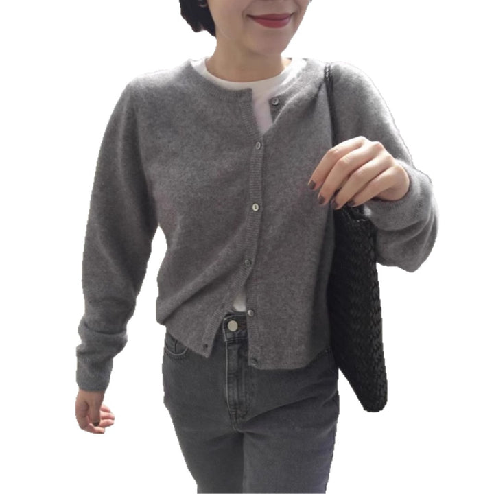 Ladies thin cardigan with button placket and soft material Lune London