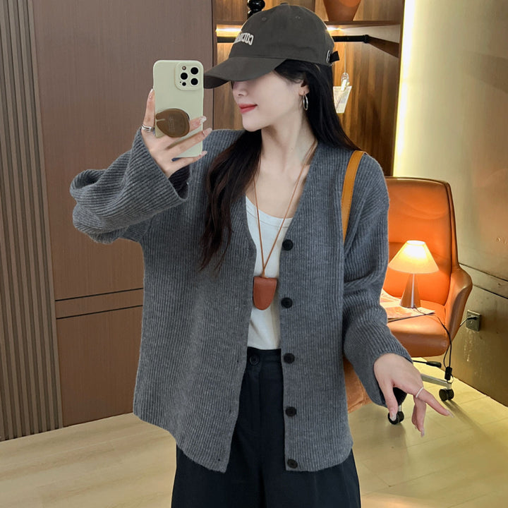 Cardigan en tricot épais pour femme avec des manches longues et une coupe décontractée Chic & Stil