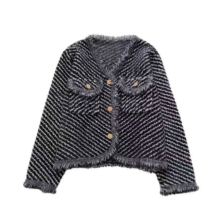 Knitted jacket for women with structure and elegant button details Lune London