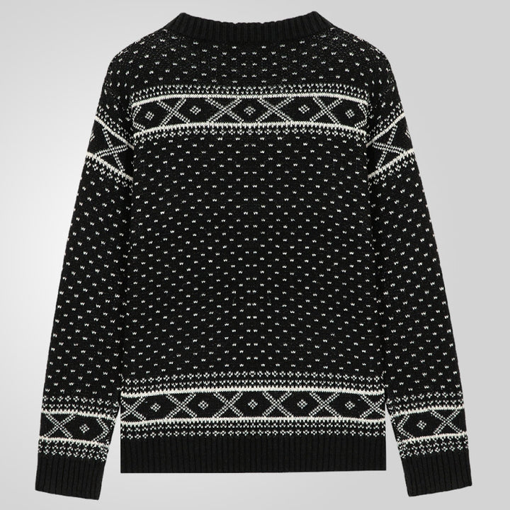 Men's Sweater with Classic Norwegian Pattern Lune London