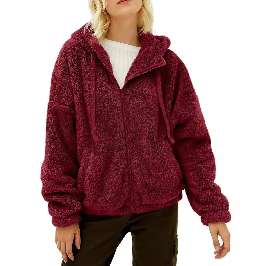 Cozy jacket for women with hood and side pockets Lune London