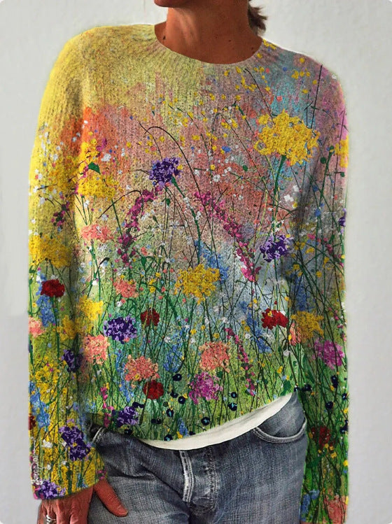 Lune London | Knit Sweater for Women with 3D Flower Pattern