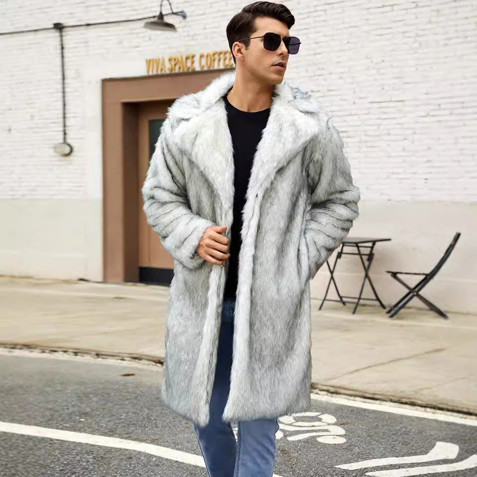Luxurious faux fur coat for men with a modern design Lune London