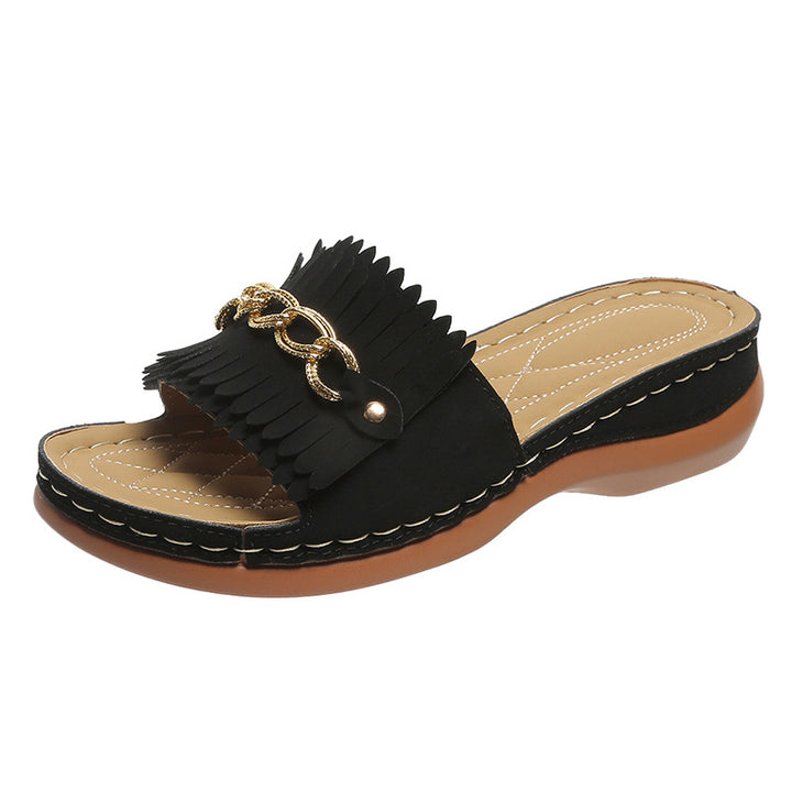 Ladies Fringe Slides Lune London