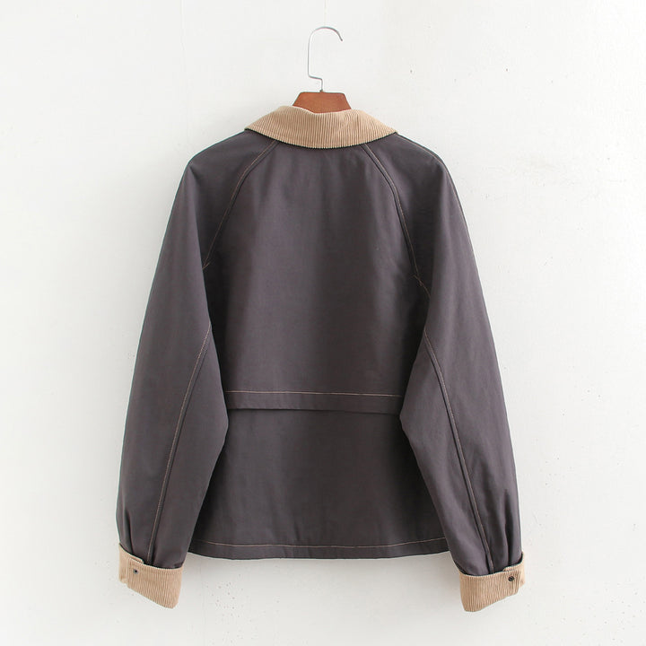 Fashionable women’s jacket with corded collar and practical pockets Lune London