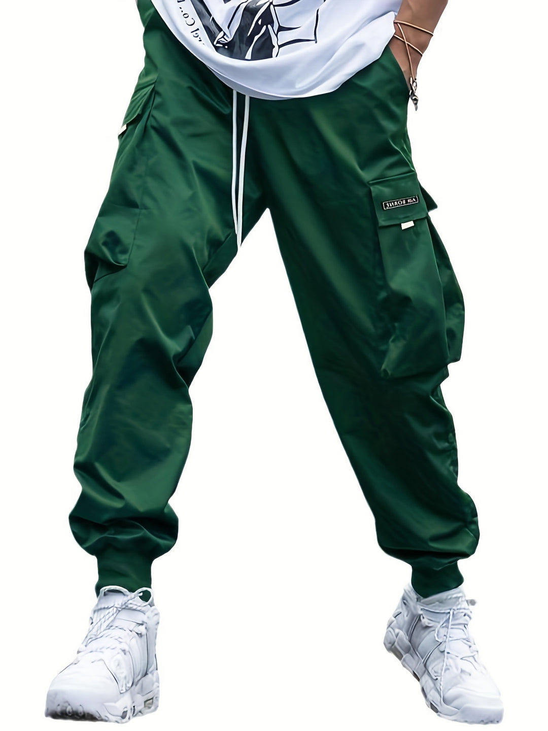 Cargo pants for men with side pockets and elastic waistband Lune London