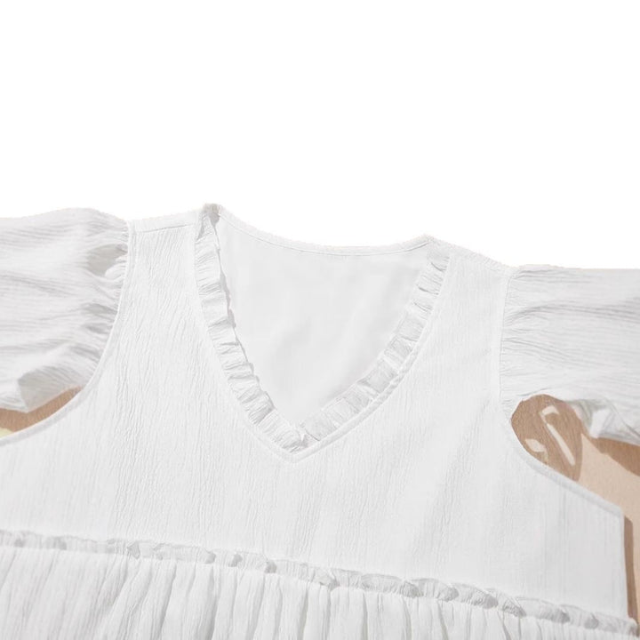 Lightweight viscose blouse for women with ruffle details and relaxed fit Lune London
