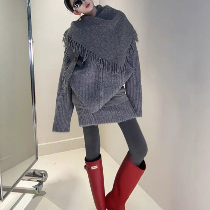 Cardigan pour femmes avec coupe oversize et motifs texturés décoratifs Chic & Stil