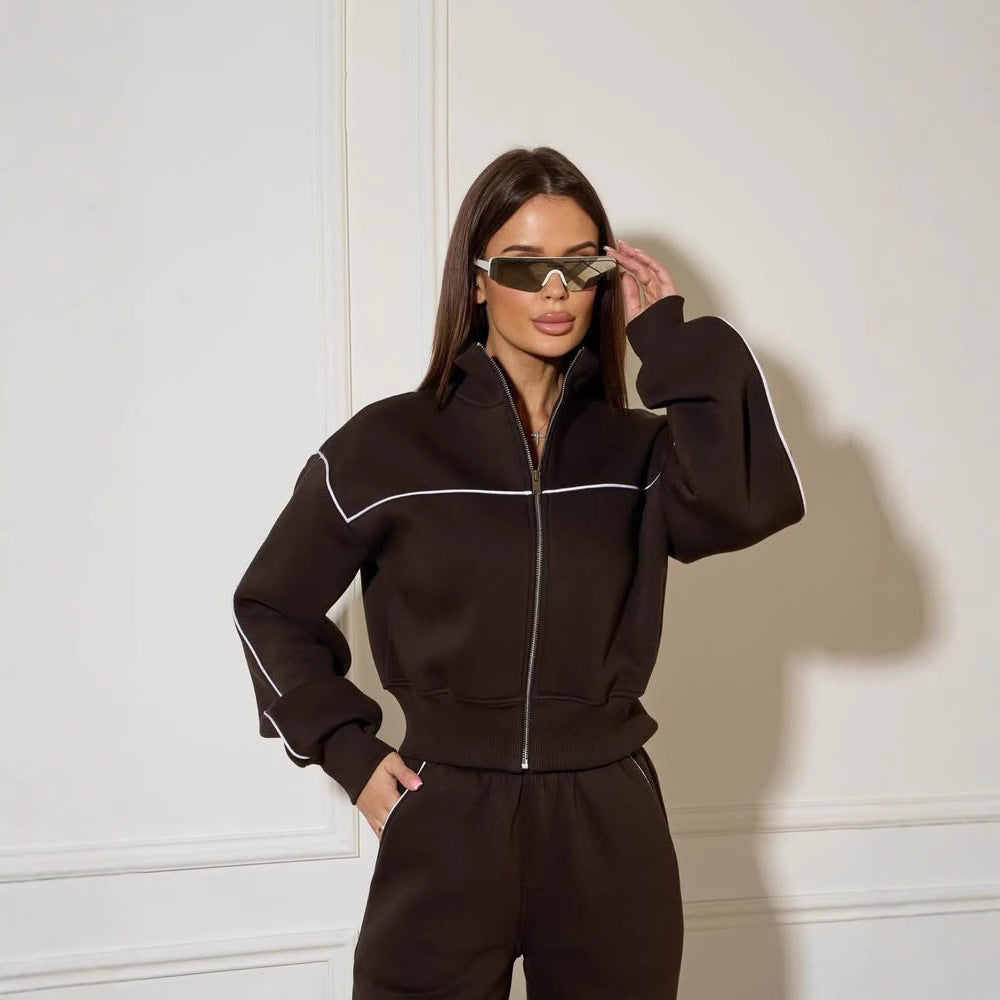 Sport leisure jacket for women with high collar and zipper Lune London