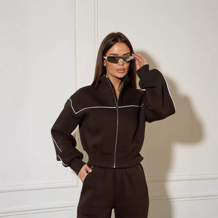 Sport leisure jacket for women with high collar and zipper Lune London