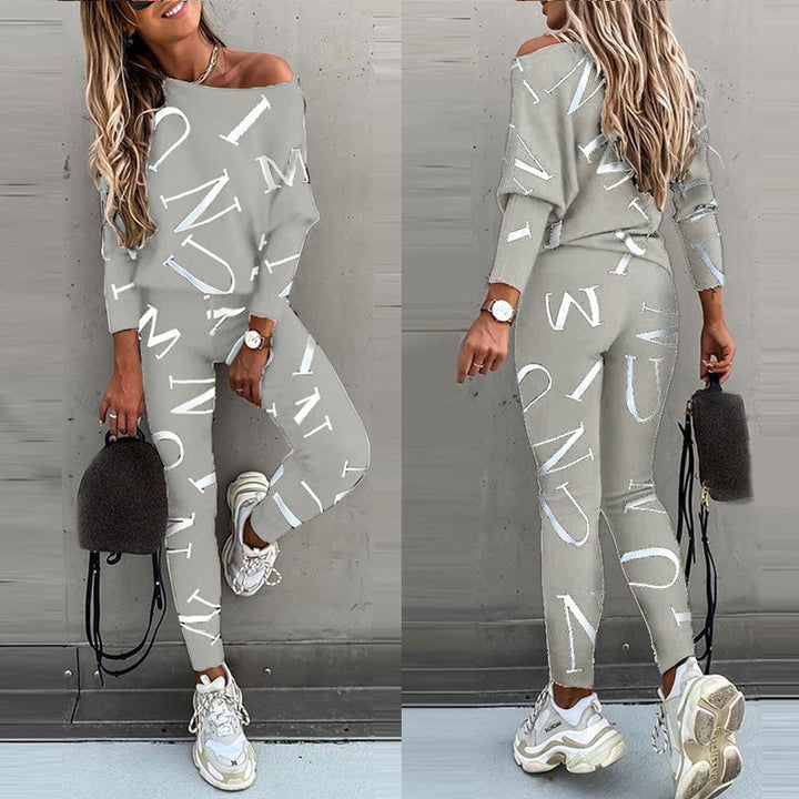 Leisure set for women with creative inscription Lune London