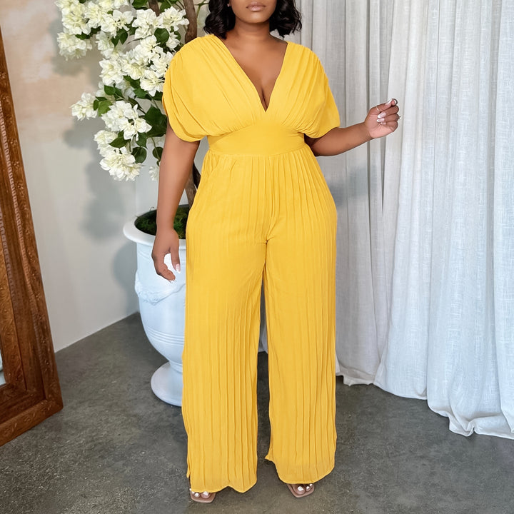 Pleated jumpsuit for women with voluminous sleeves Lune London