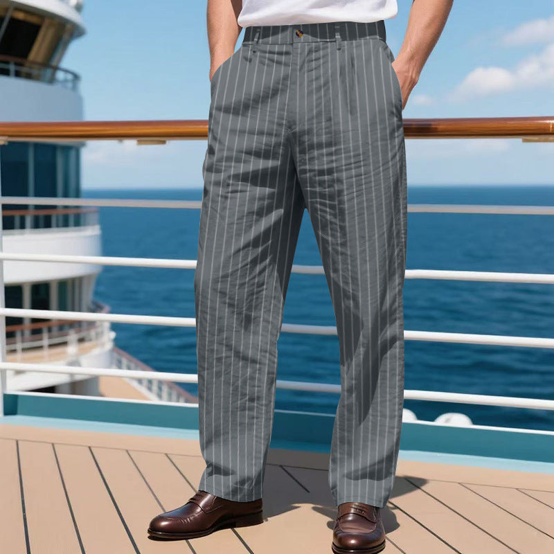 Men's Elegant Suit Pants with Slim Pinstripes Lune London