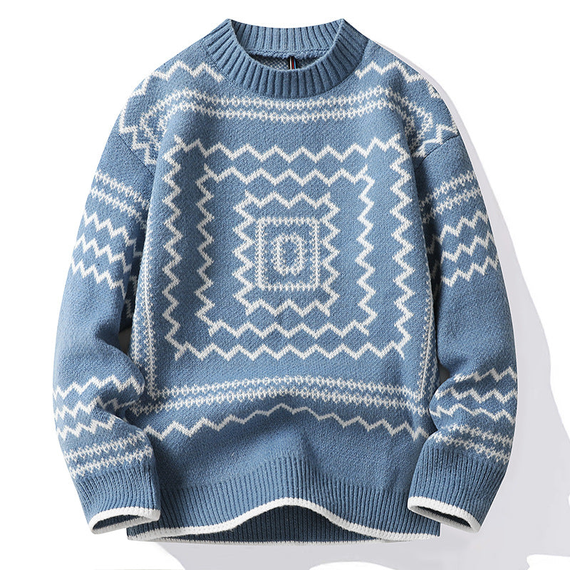 Ladies Round Neck Sweater with Soft Cotton Patterns Lune London