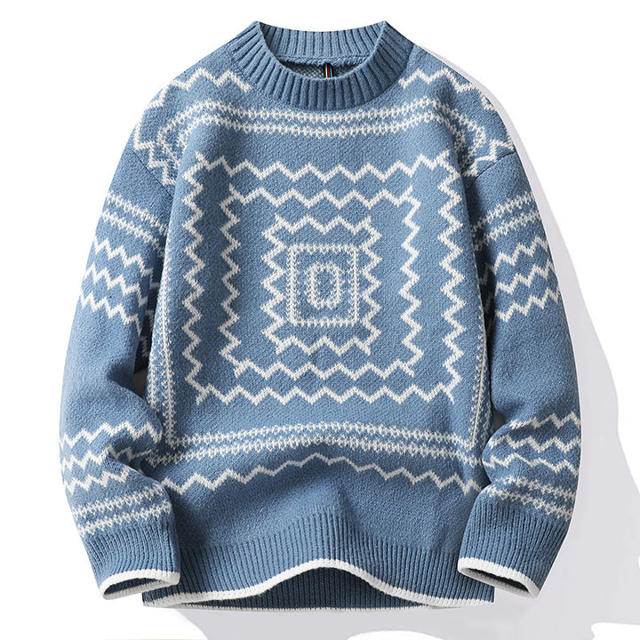 Ladies Round Neck Sweater with Soft Cotton Patterns Lune London