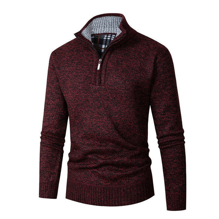 Pullover for men with high collar and practical zip Lune London