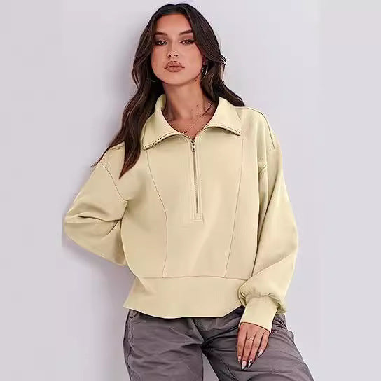 Women’s fleece sweatshirt with zipper and relaxed fit Lune London