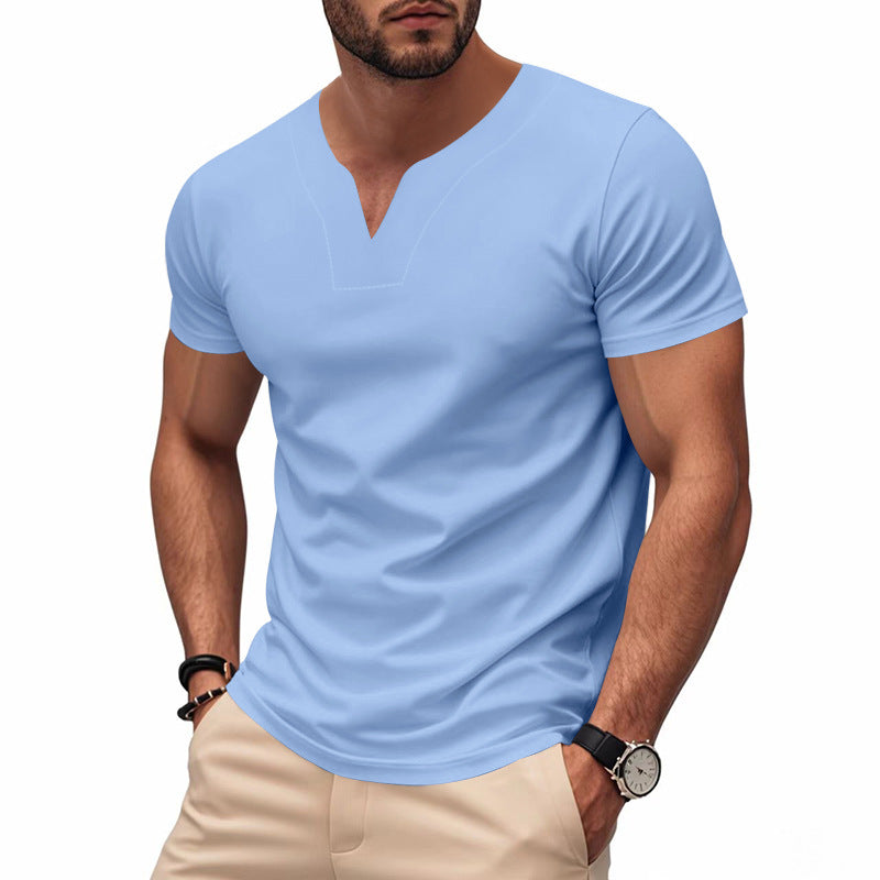 Men's modern V-neck t-shirt in breathable material Lune London