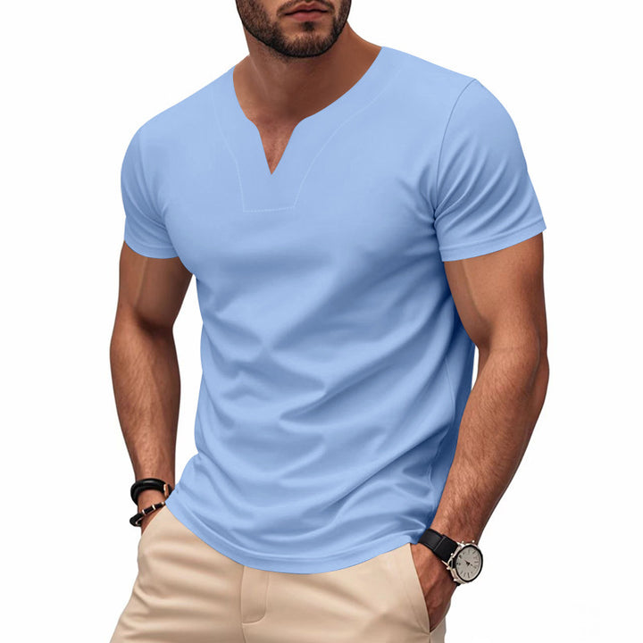 Men's modern V-neck t-shirt in breathable material Lune London