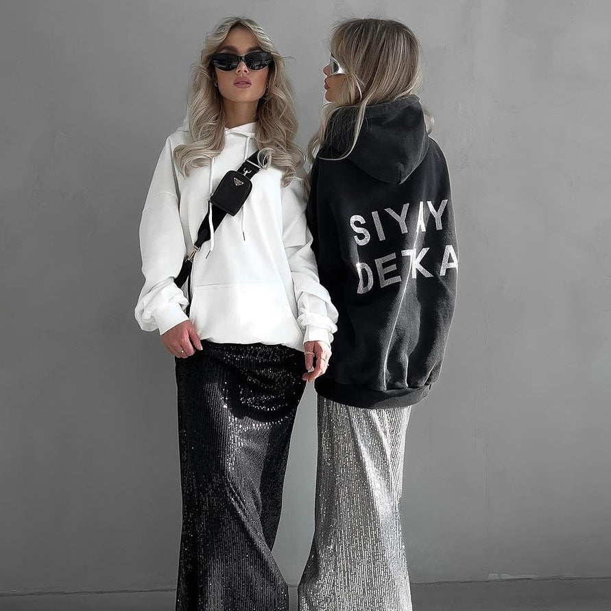 Lady Oversized Hoodie with Lune London Statement Inscription