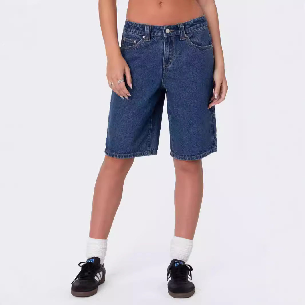 Women's fashionable denim shorts in a casual cut with a high waist Lune London