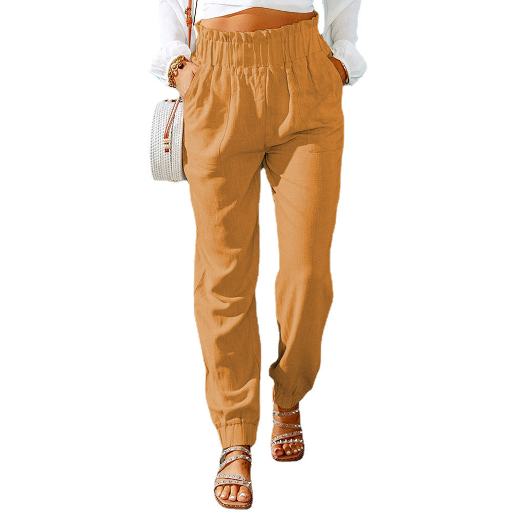 Lune London Women's Casual Elastic Waist Pants