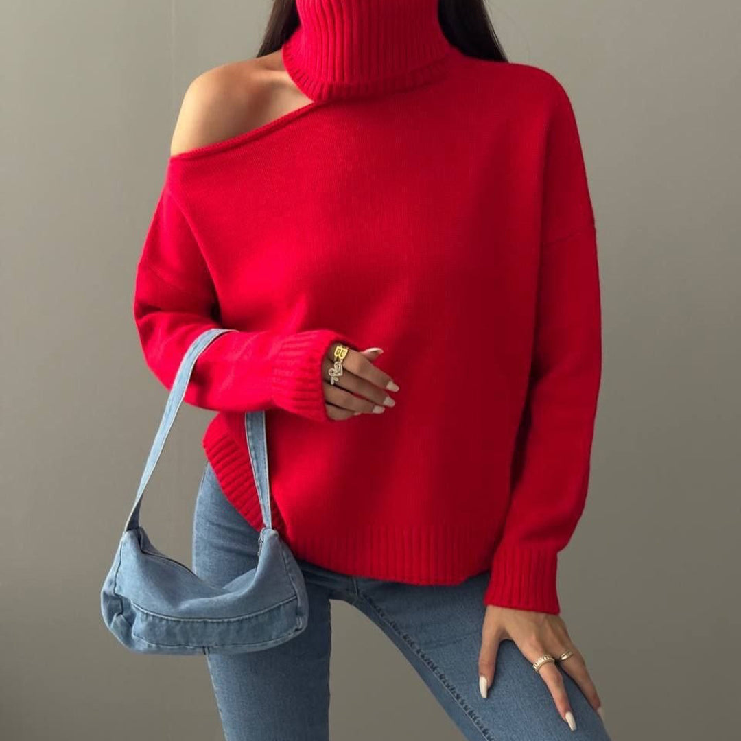 Fashion turtleneck sweater for women with sleeveless design and stylish ribbed details Lune London