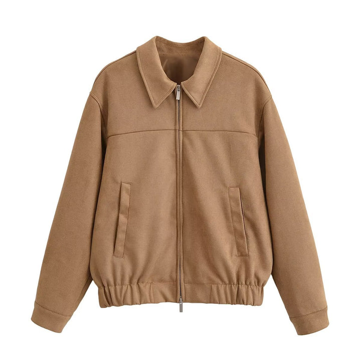 Modest transitional jacket for women with casual zipper and practical pockets Lune London