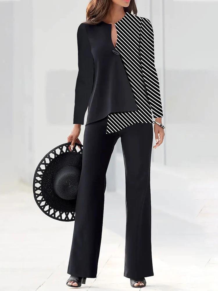 Ladies Elegant and Modern Suit Set with Asymmetrical Design Lune London