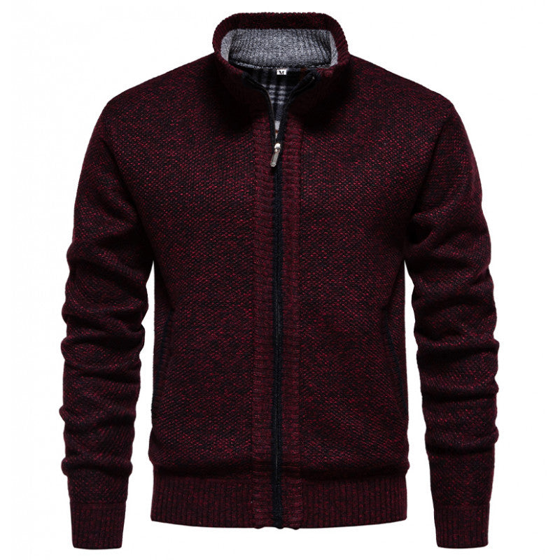 Stylish knitted jacket for men with high collar and practical pockets Lune London