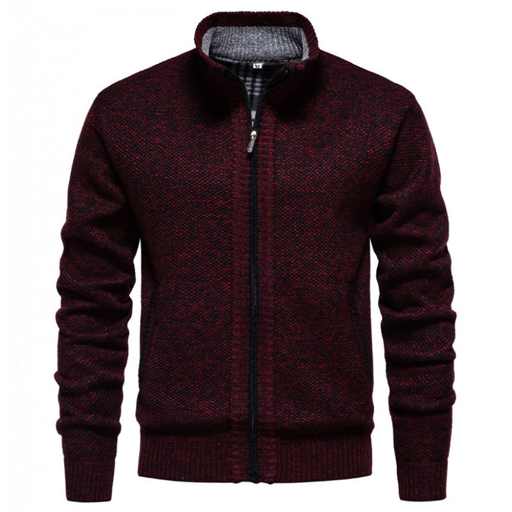Stylish knitted jacket for men with high collar and practical pockets Lune London