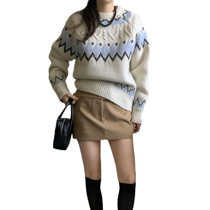 Pull en tricot stylé pour femmes avec motif graphique Chic & Stil