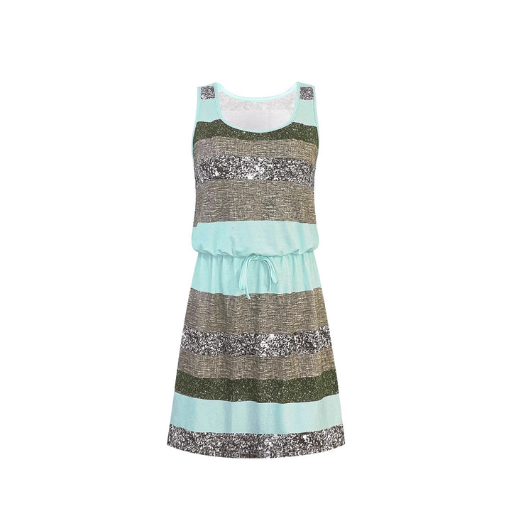 Leisure dress for women with decorative cord and trendy striped pattern Lune London